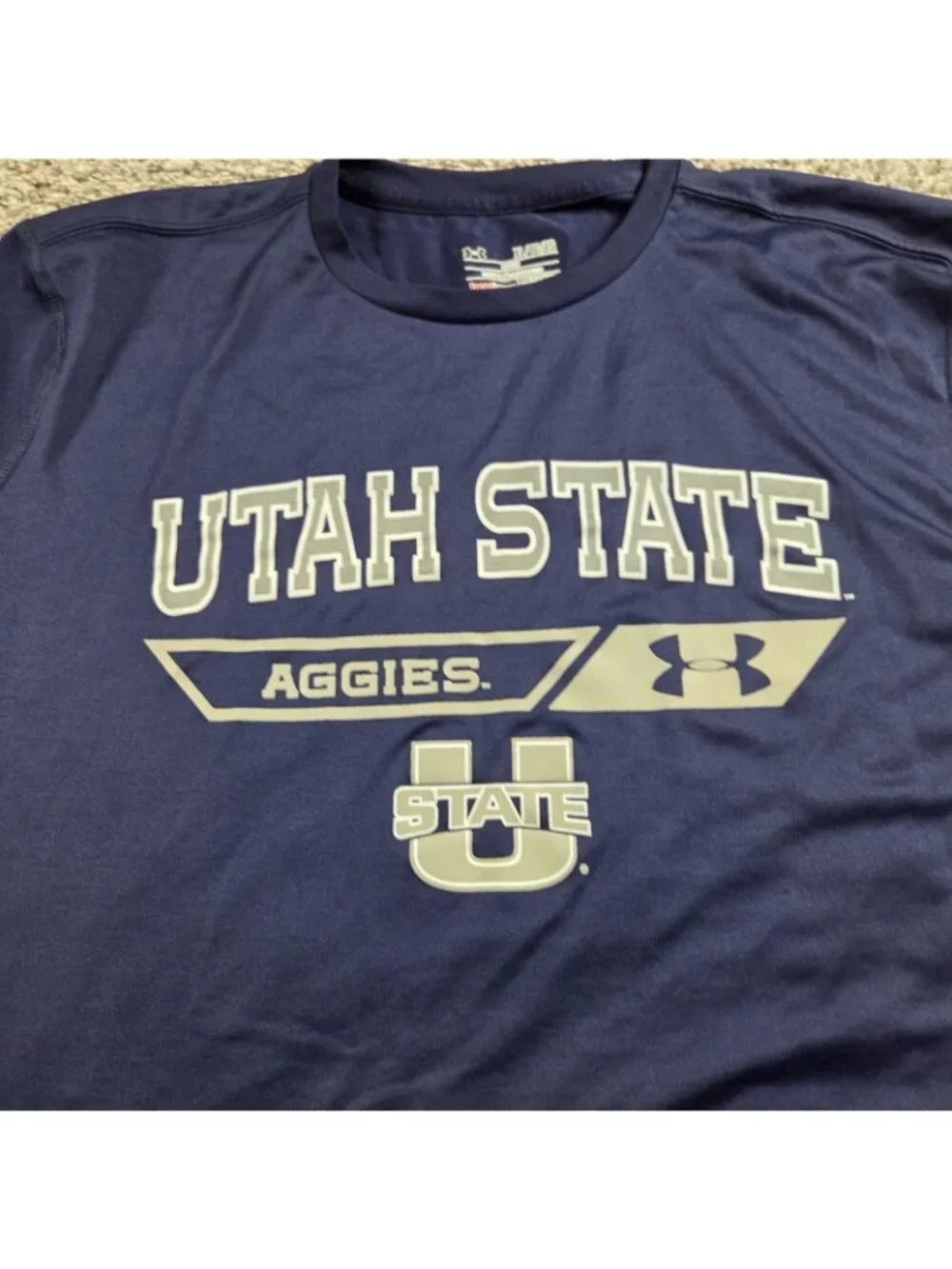 Under Armour Utah State Aggies T-Shirt Mens XL Blue Long Sleeve Graphic